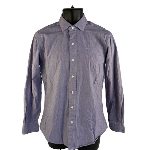 Mens Polo Ralph Lauren Custom Fit Purple Long Sleeve Dress Shirt Size 15-32/33 - Picture 6 of 7